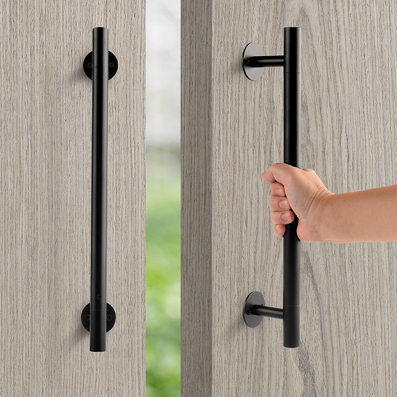 Gagang Pintu Gudang Panjang 300mm, Gagang Pintu Gerbang Logam 400mm, Gagang Pintu Garasi Hitam, Gaga