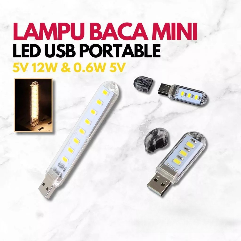 MeeToo Lampu Baca Mini LED USB Portable 5V 12W Warm White - SMD 5730 ASM5730 - White