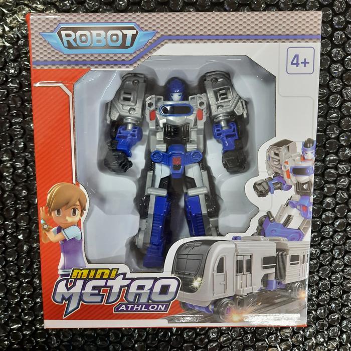 Mini Tobot Metro Train / Mainan Tobot Kereta / Jual Tobot ATHLON 2 - METRON BIRU