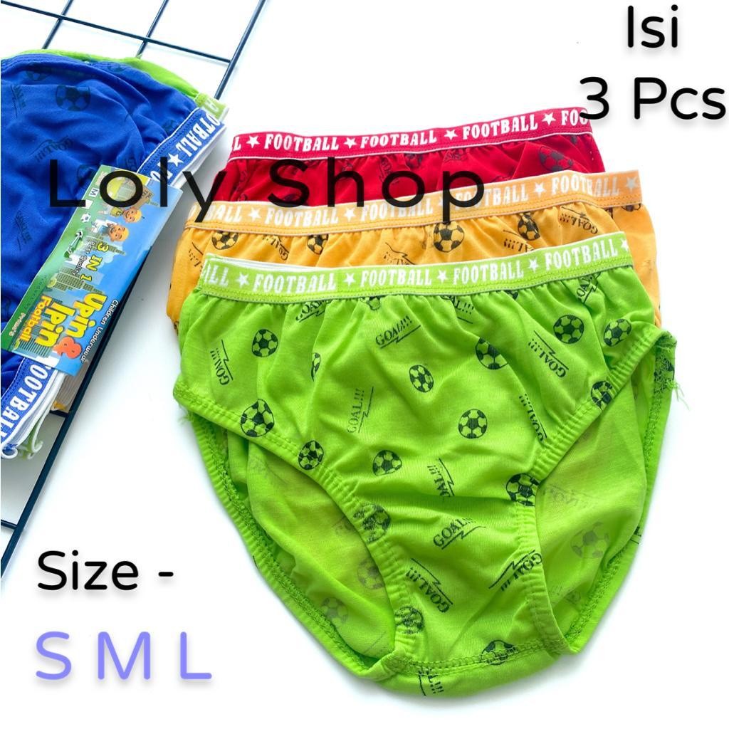 OoppiMeStore - 3 Pcs Celana Dalam Anak BOLA Upin Ipin / CD anak