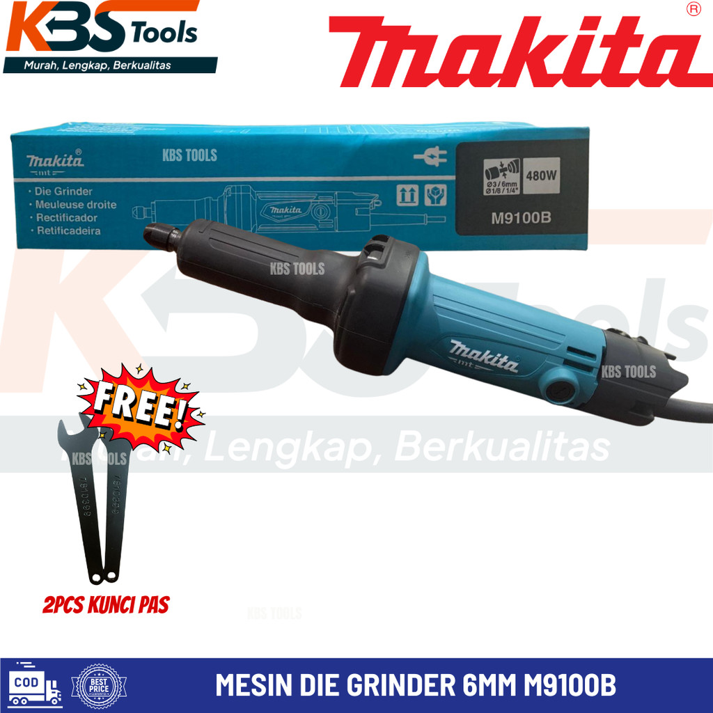 MAKITA Mesin Die Grinder 6 MM M9100B Gerinda Botol Gurinda Sturdy Mini Grinde Toogle Switch Bor Mini