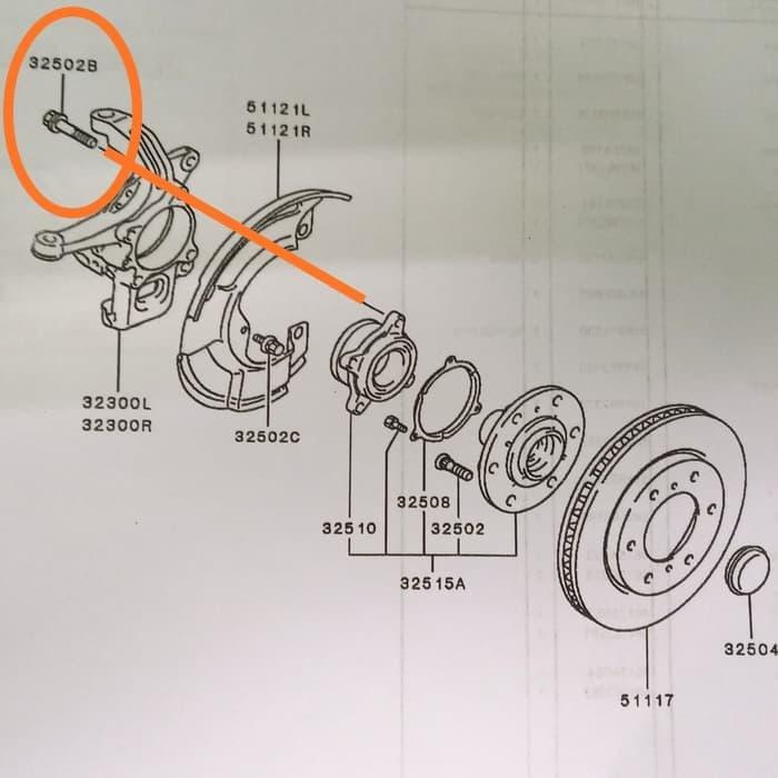 baut roda Knuckle pajero sport strada triton (HARGA 1PC)