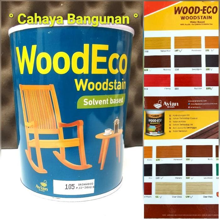 LENKOTE Politur WoodStain Vernis Kayu Wood Stain Eco 1 Lt Liter Avian - CLEAR GLOSS