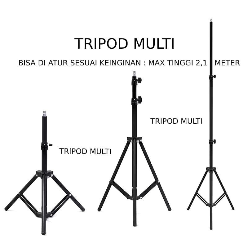[ PREMIUM ] TRIPOD STAND 2.1 METER UNIVERSAL HP-CAMERA SELFIE Tripod Stand Universal Tinggi 2,1 Mete