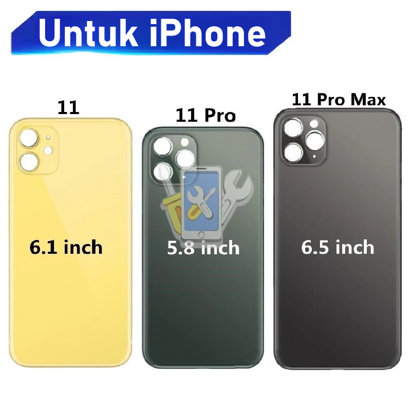 Untuk iPhone 11 11Pro 11 Pro Max, Kaca Belakang Pengganti Cepat, Perbaikan Casing, Penutup Baterai