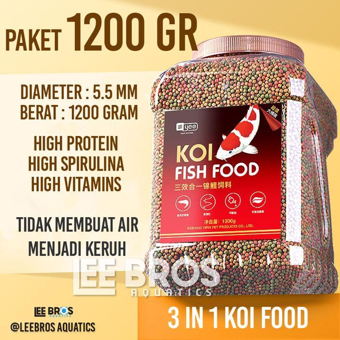 Pakan Ikan Koi Premium / Pelet Ikan Koi 3 mm Spirulina + Growth - 1200 gram