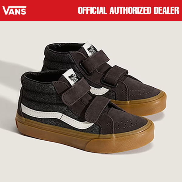SEPATU ANAK ANAK SNEAKERS VELCRO CLASSIC CASUAL DENIM HITAM ORIGINAL | UY SK8 MID REISSUE V DENIM BL