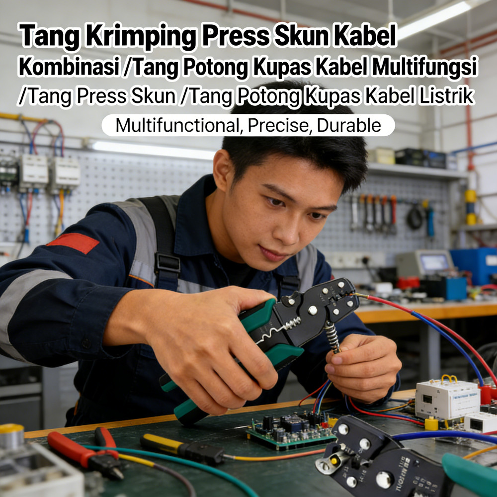 Kabel Kombinasi Tang Krimping Skun Press /Kabel Multifungsi Tang Potong Kupas /Tang Skun Press /Tang