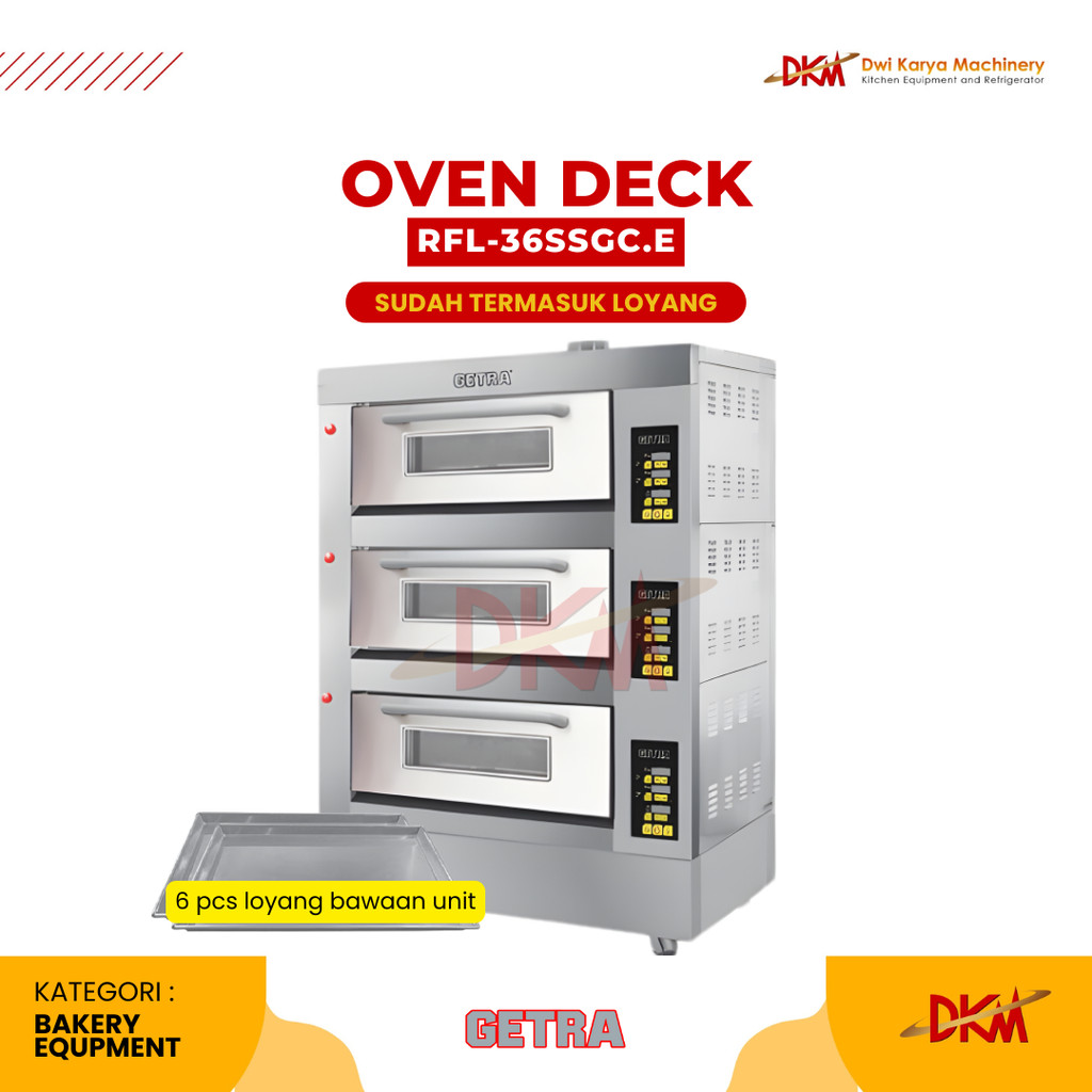 GETRA Gas Baking Oven RFL-36SSGC.E / Oven Getra 3 Deck 6 Loyang Digital