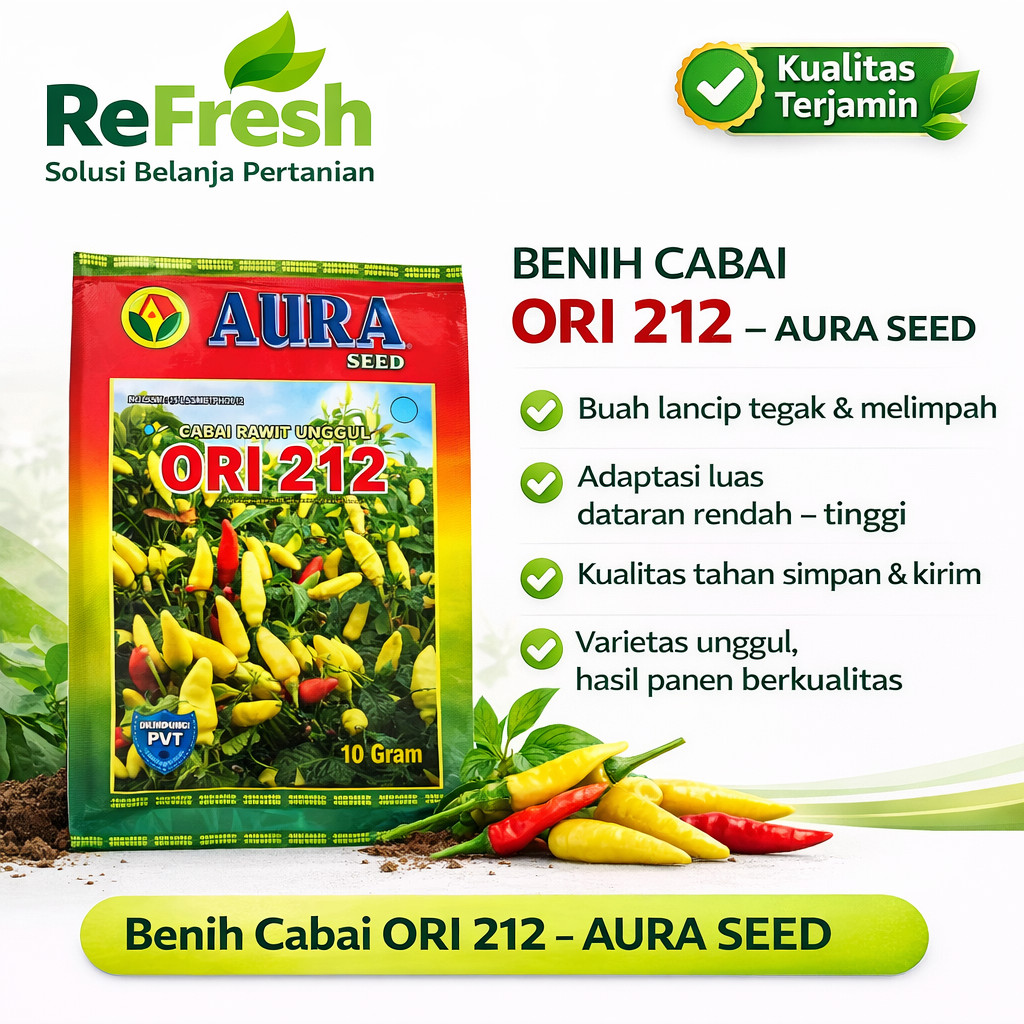 Cabe Ori 212 Kemasan 10gr Original Pabrik Benih Tumbuhan