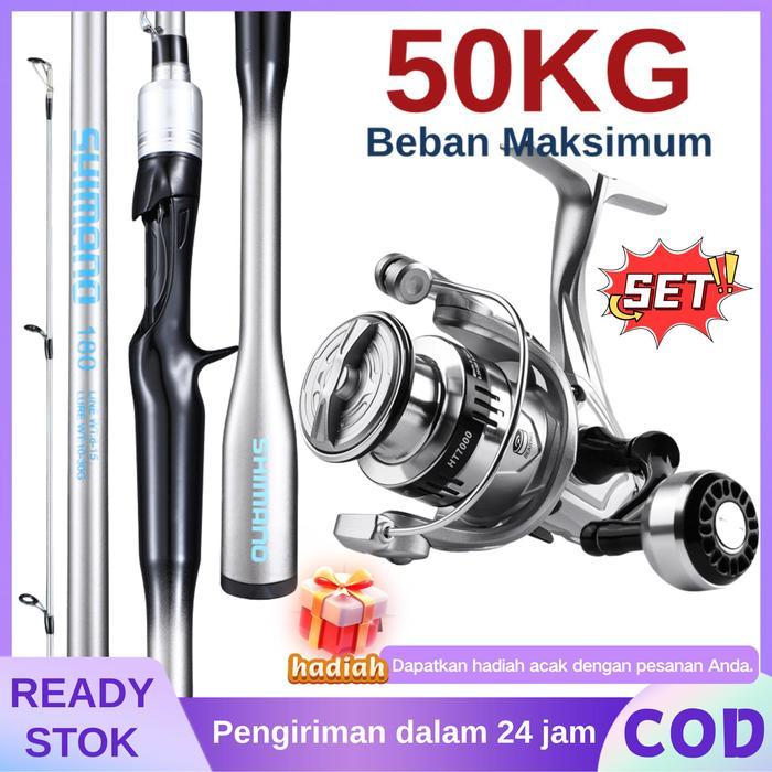 NEW Fishing Rod and Reel Combos Full Set 1.65-2.1m Spinning Reel Joran Pancing Set Alat Memancing Le