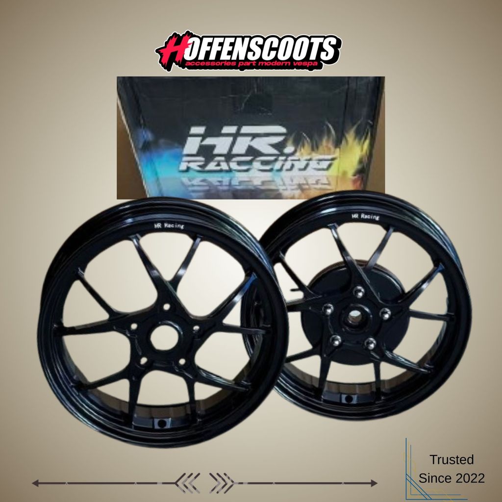 Velg HR RACING Black Forged Rims Model MK M11 Vespa Sprint Primavera S LX GTS