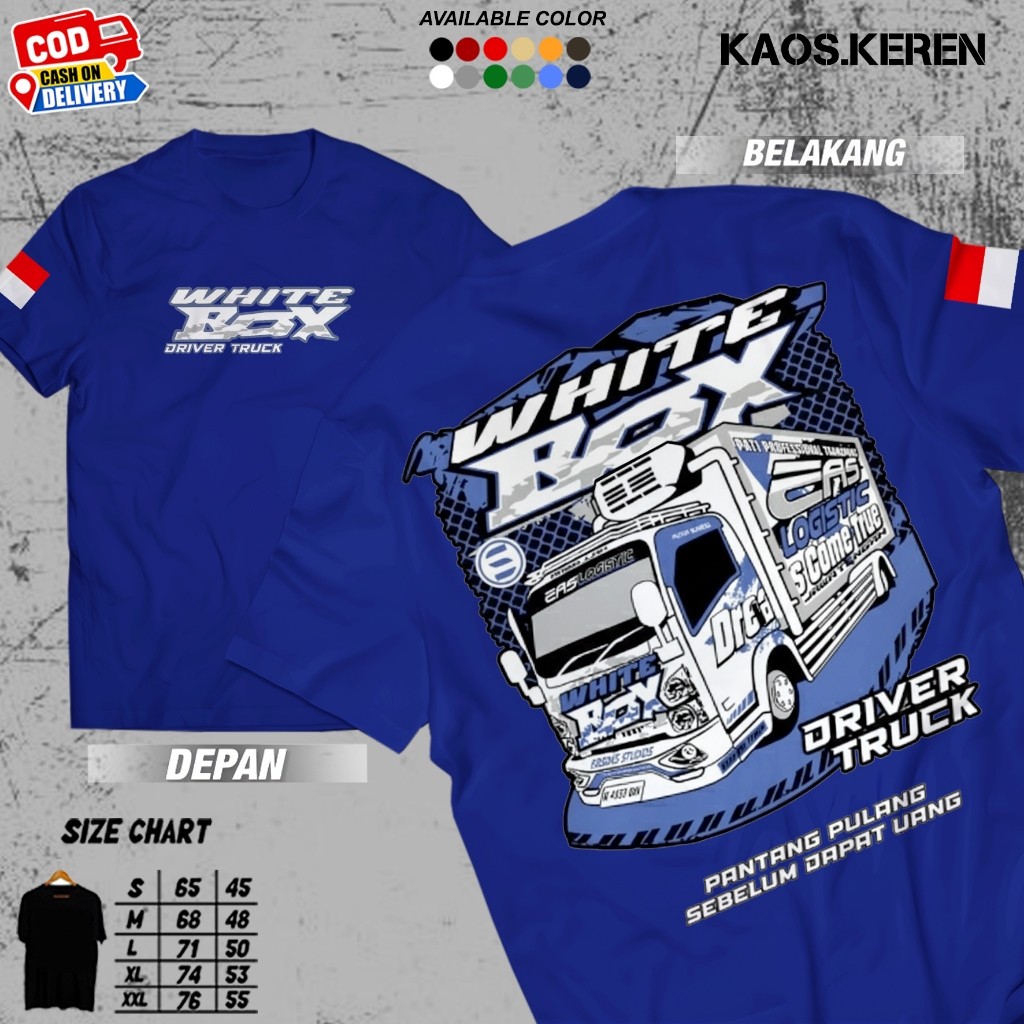 Kaos Distro Truck Canter White Box Kaos Keren Atasan Adem Kaos Pria Dewasa