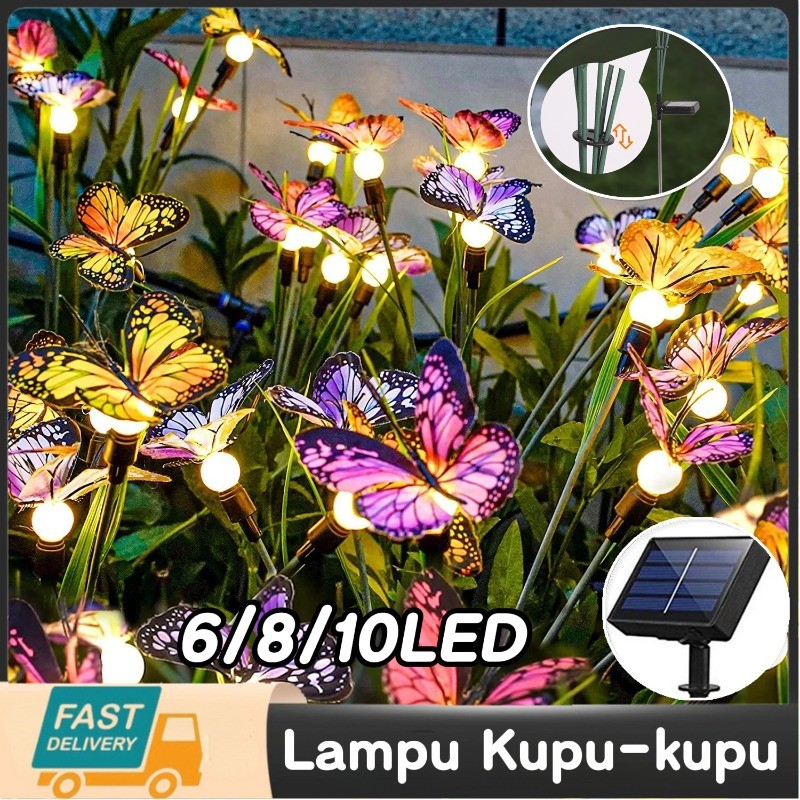 Lampu Kupu-Kupu Tenaga Surya Kupu Kupu Dekorasi IP65 Tahan Air Lampu LED Outdoor Dekorasi Taman Penc