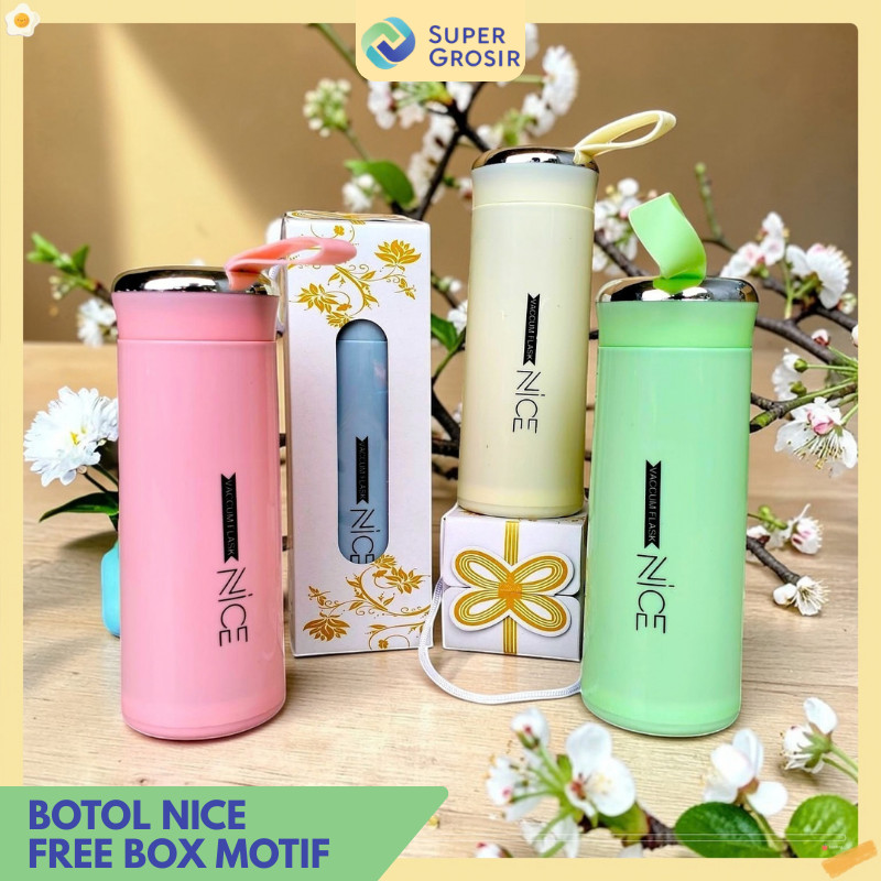 Botol Nice+ Box Bahan Kaca Talikur Gantungan Box Motif