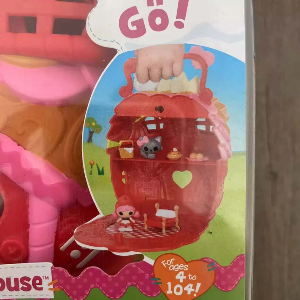 Mini Lalaloopsy Doll Tinies Scarlet Cute Cake Tea House Carrying Case Figure Set Kids Toy Doll Gifts
