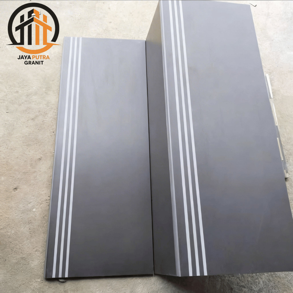 Tangga Granit Abu 30x80 30x120 Matte Kasar Keramik Granite Custom Ukuran List Plint Stepnosing Baru