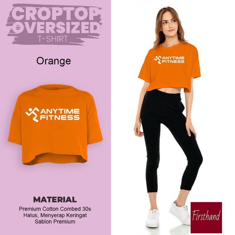 Kaos Crop Top Anytime Fitness Baju Crop Oversize Original Murah Cewek Wanita