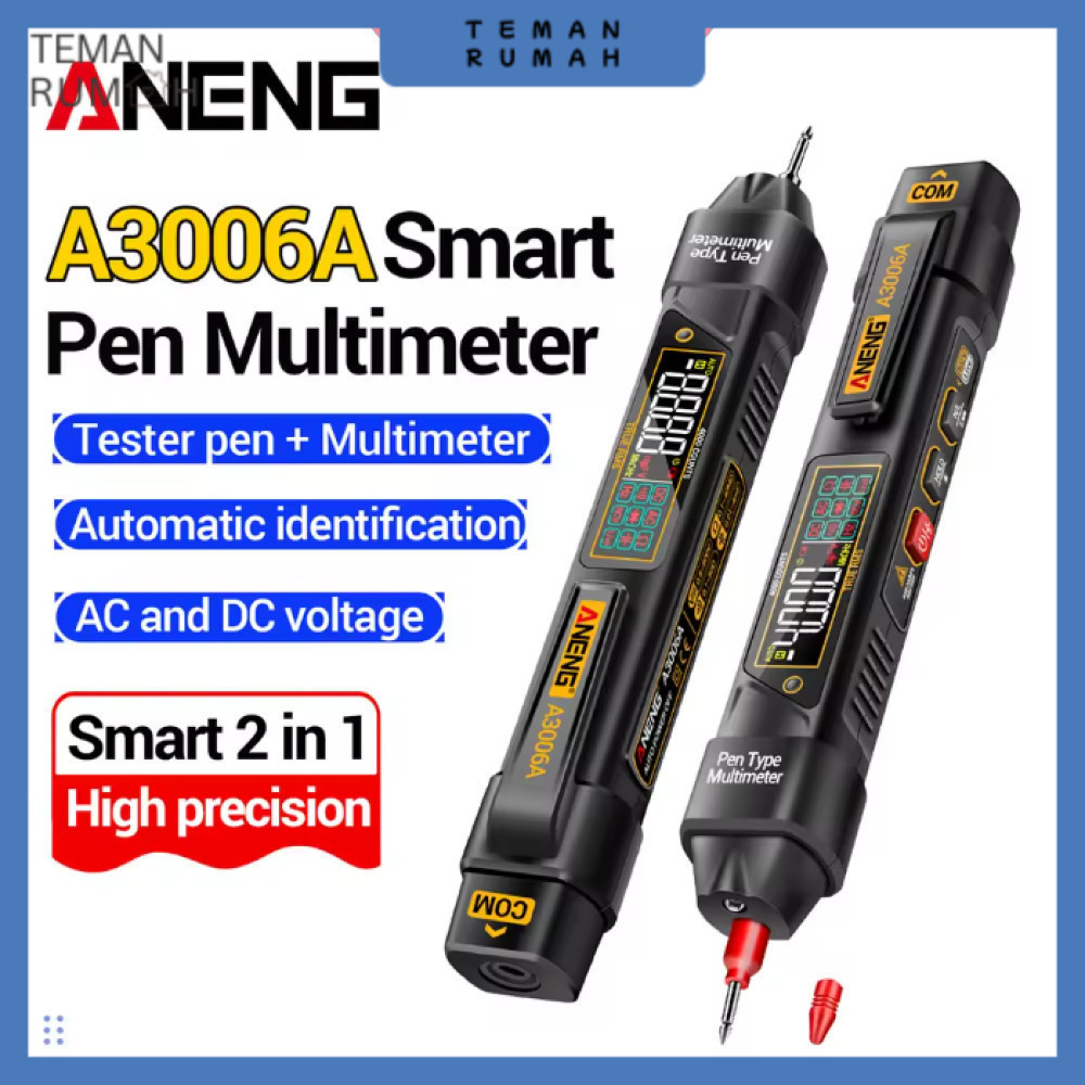 ANENG Digital Multimeter Tespen 2in1 Tester AC Voltage NCV 4000 Count - A3006A