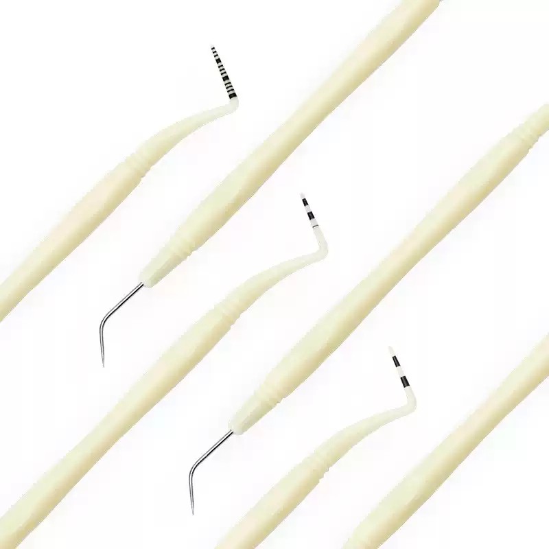 1 buah probe periodontal gigi, probe pembersih kedalaman, probe kebersihan, probe eksplorer, probe l