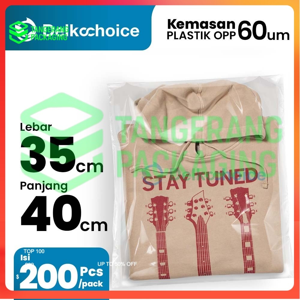 Plastik OPP Lem Kuat Tebal Plastik Kaca / Kemasan Baju 35x40