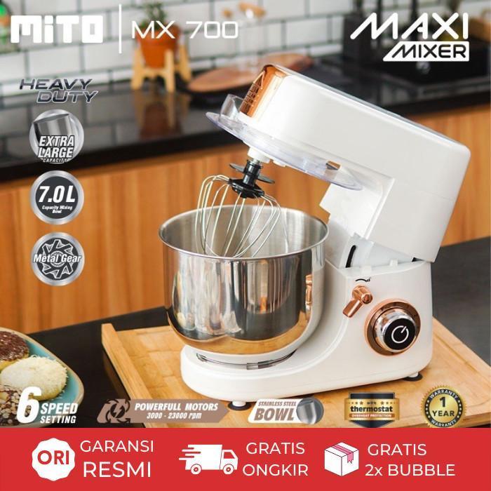 NEW PRODUCT MITO MIXER MX 700 MX700 STAND MAXI MIXER 7 LITER RESMI AOTOARMILAH - Putih