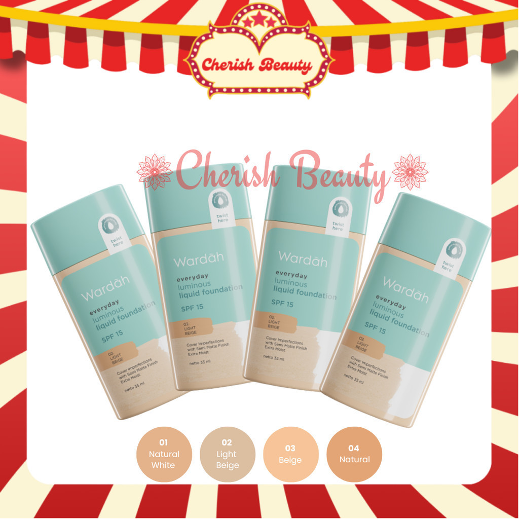 WARDAH Everyday Luminous Liquid Foundation - Alas Bedak Cair luminus natural