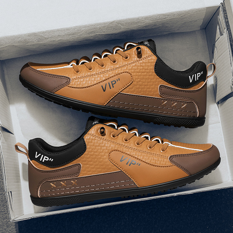 Model terbaru sepatu kulit kasual pria, sepatu pria yang nyaman dipakai, sepatu pria anti selip