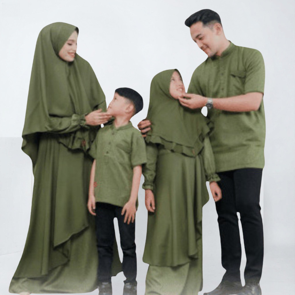 Couple Lebaran Keluarga Sarimbit Baju Family Rayyan Army Muslim