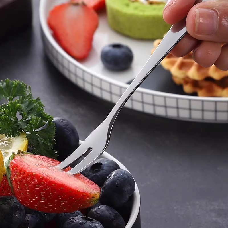 Garpu buah stainless steel/garpu kecil lucu garpu barat anak-anak/garpu salad pencuci mulut stainles