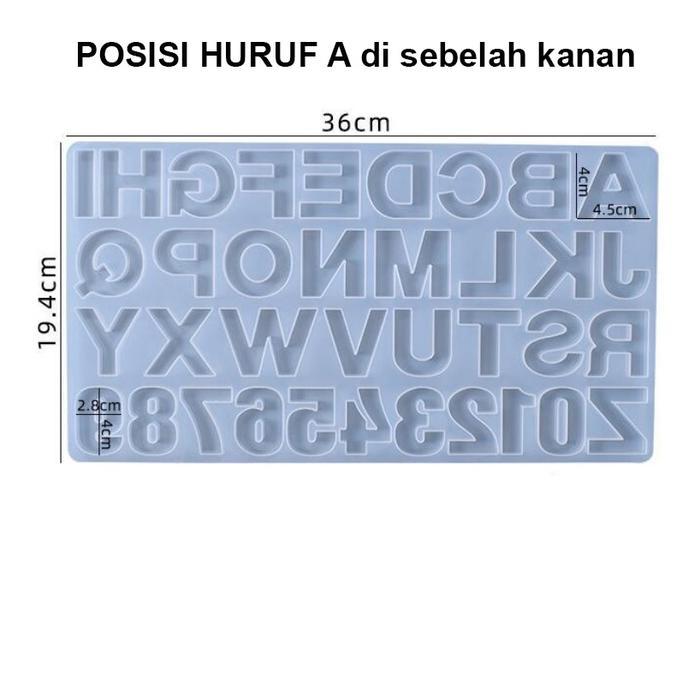 Size BESAR (VERSI TEBAL) Cetakan Huruf A-Z & Angka Alfabet Alphabeth Cetakan Resin Cetakan Silikon M