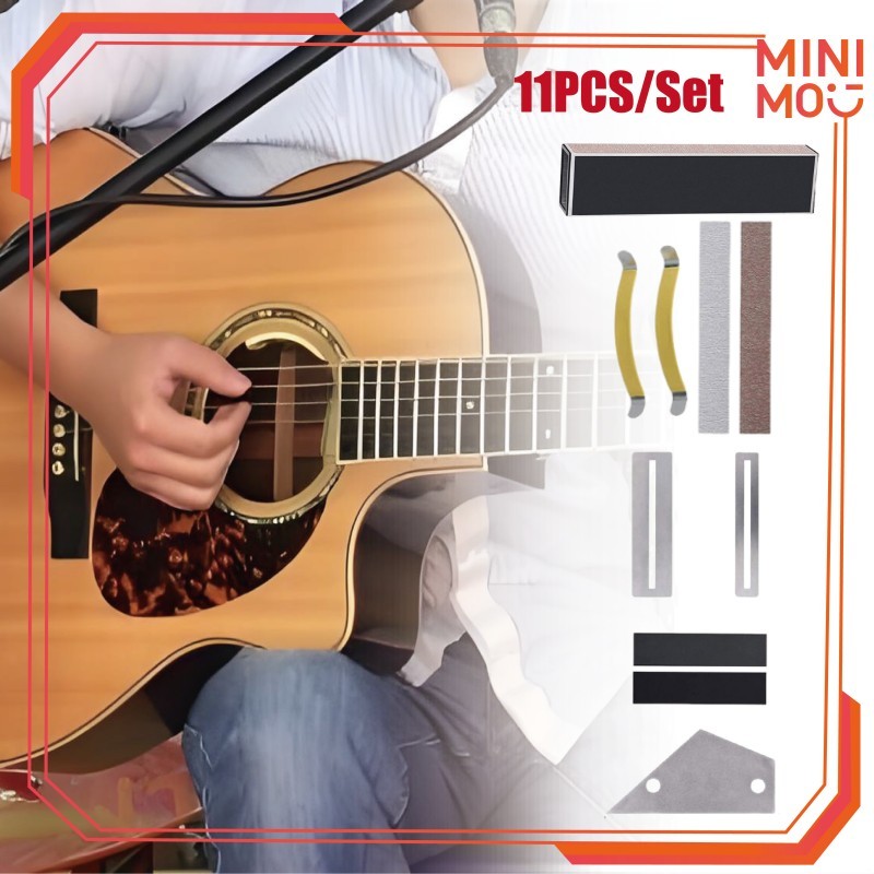 11PCS/Set Alat Fret Gitar Crowning File Fungsi Perbaiki Dan Poles Fret Untuk Gitar Fingerboard Peraw