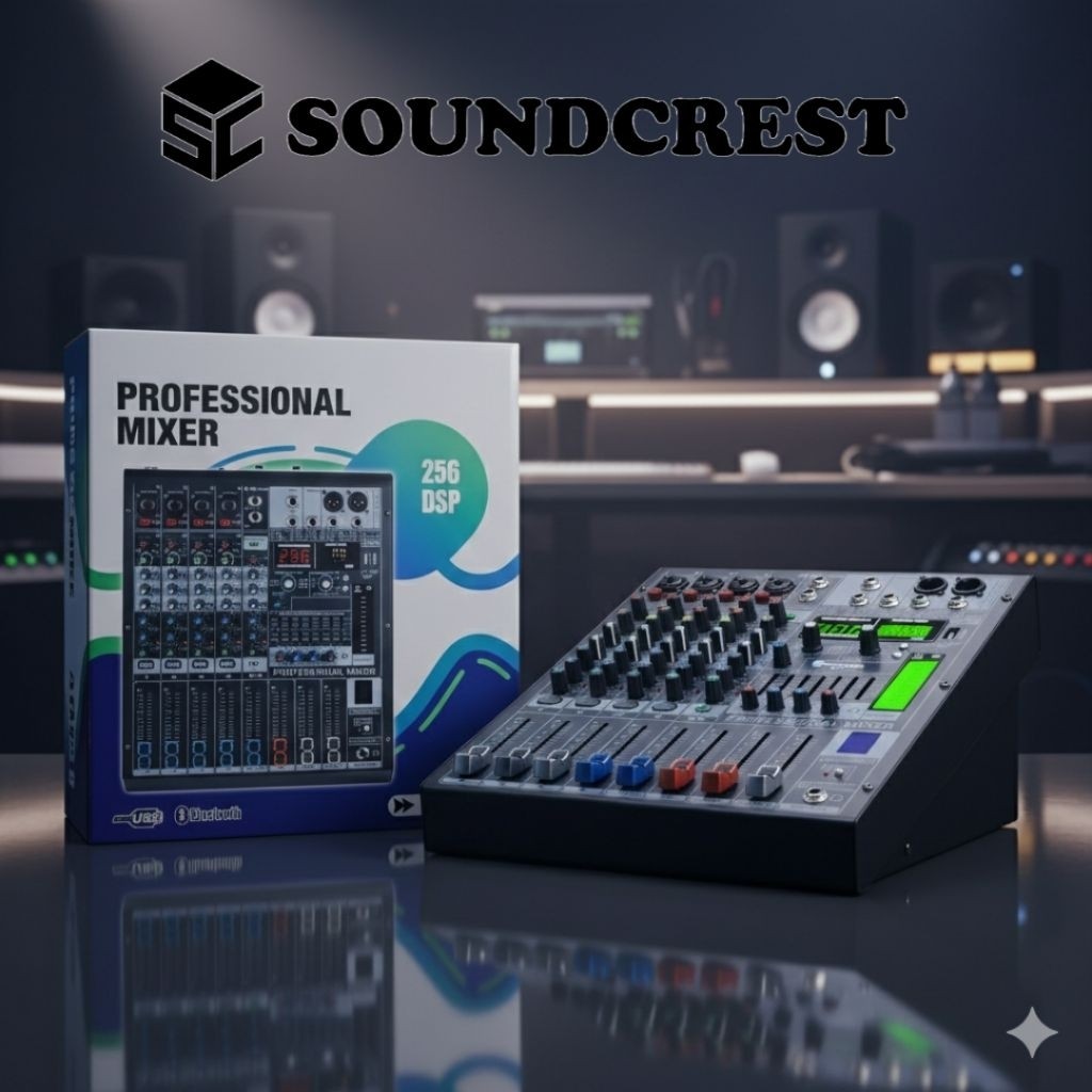 Power Mixer - Mixer Audio - Mixer Power Professional DSP256 SOUNDCREST Mixer 6ch AD-6
