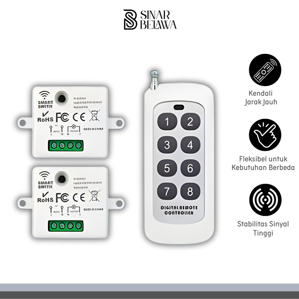 Wireless Relay Switch Remote Control 433 MHz EV1527 240V 10A