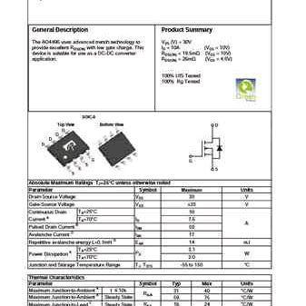 IC MOSFET AO 4496 AO4496 AO4496C AO 4496 SOP-8 SMD ZKH114