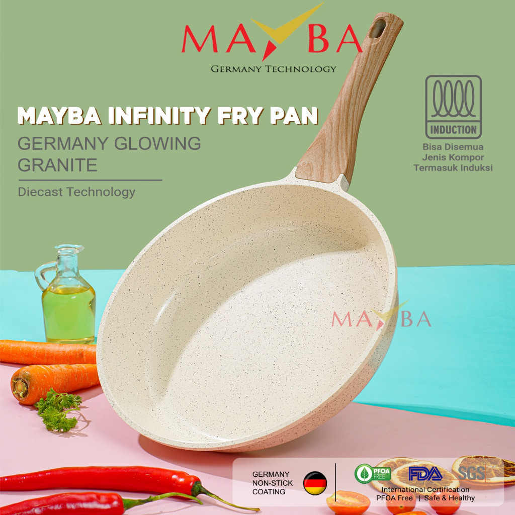 MAYBA WAJAN FRY PAN/ Frypan Mayba Infinity 28 Cm Panci Anti Lengket Glowpan