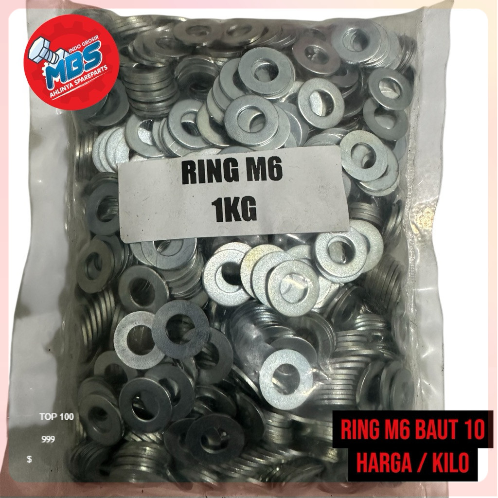 TERLARIS RING M6 BAUT 10 HARGA / Kg ( KILO ) RING KILOAN