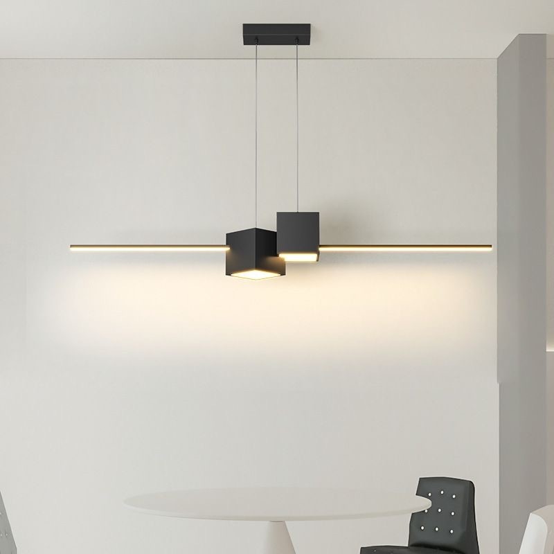 Lampu Gantung Minimalis LED Geometrik Besi Lampu Gantung LED Unik Meja Makan Dapur Bar Ruang Tamu