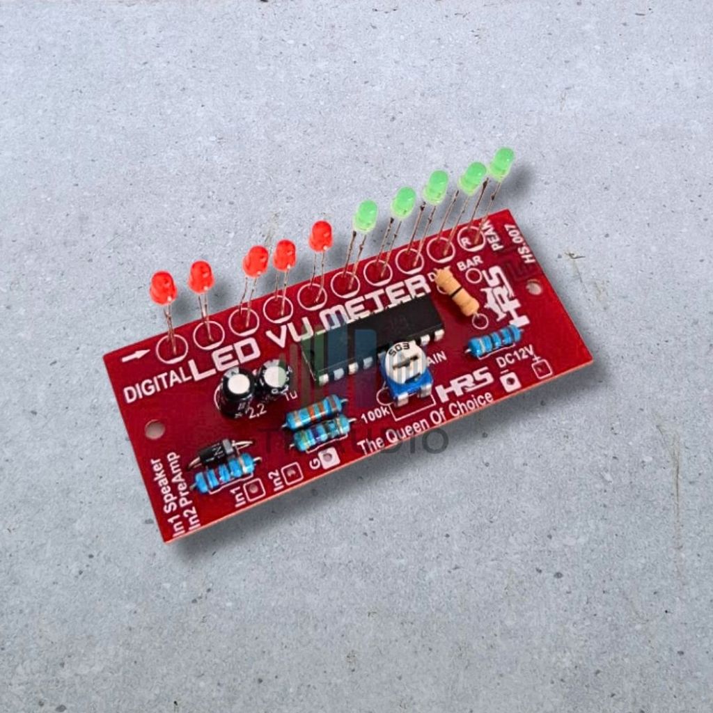 KIT VU Meter LED Digital Display Level Audio DC 12V Lengkap Siap Rakit