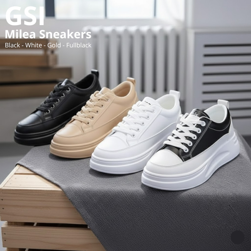 GSI Sepatu Sneakers Wanita Casual Sport Olahraga Running Lari Cewek Shoes - Milea Sneakers