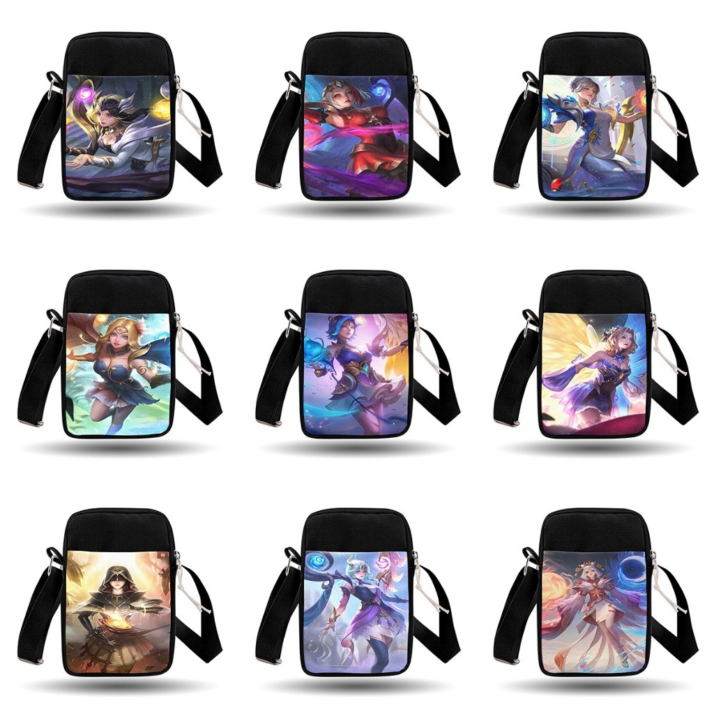 Tas Selempang Rabil Bahan Kanvas Waterproof Pria Wanita Motif Lunox MLBB Mobile Legend