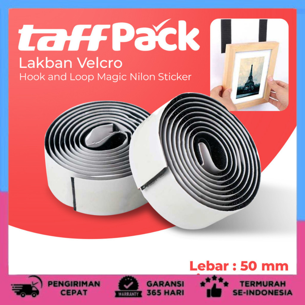 Lakban Velcro Hook and Loop Magic Nilon Sticker 1 METER / Lakban Velcro Hook and Loop Double Tape