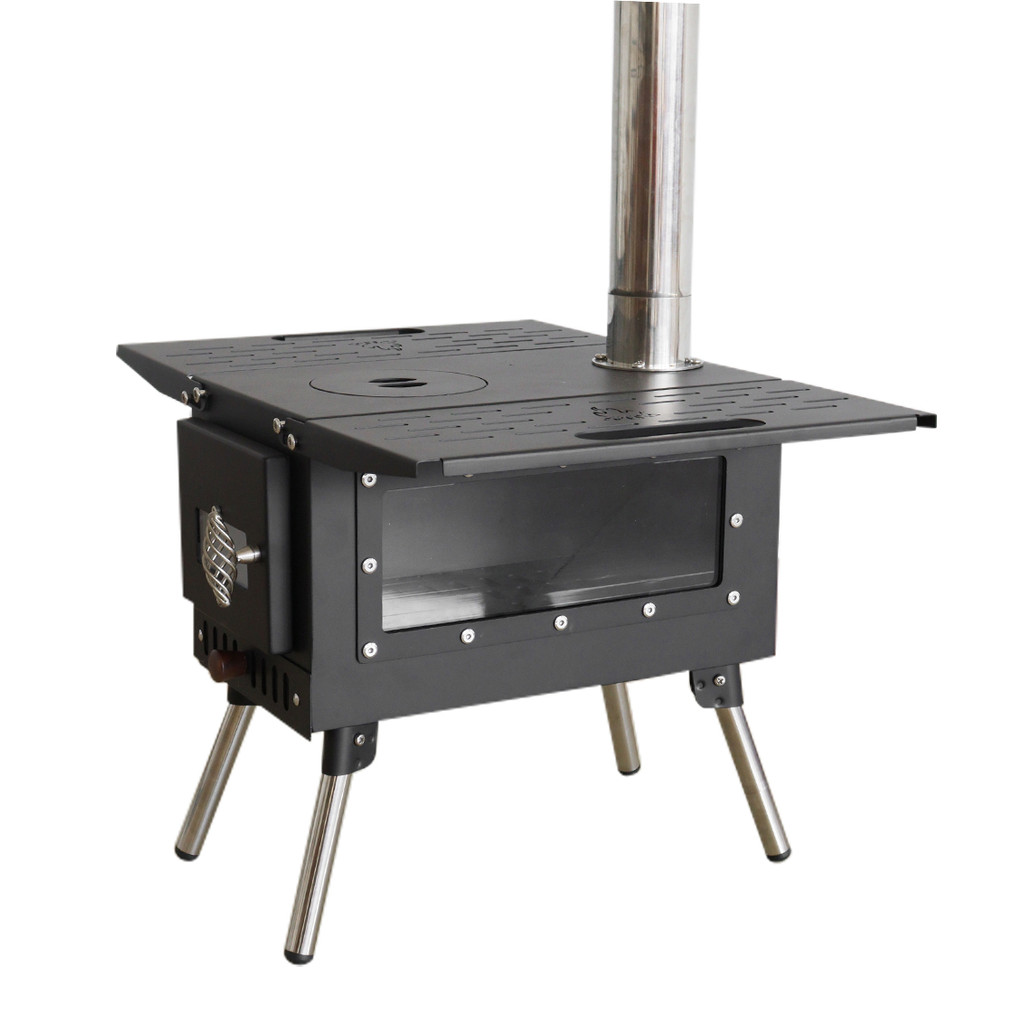 Camping wood and burn firewood stove Camping Tent Stove, Portable Wood Burning Stove with Chimney Pi
