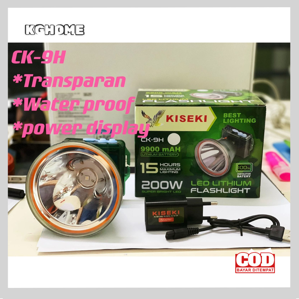 promo spesial KISEKI CK-9H Senter Kepala LED Kiseki 200 Watt CK-9H/CK-8H/CK-7H Cahaya Kuning DAN Cah