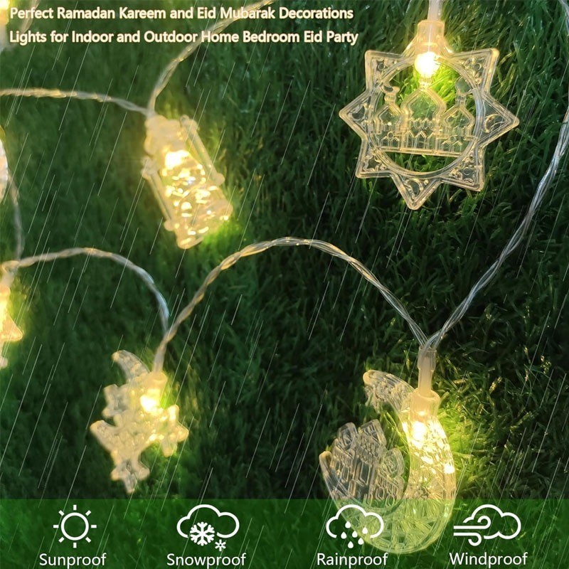 Haute57 10M Lampu Lebaran 80Led Lampu Bintang Idul Fitri Led Bintang Dekorasi Star String Lights