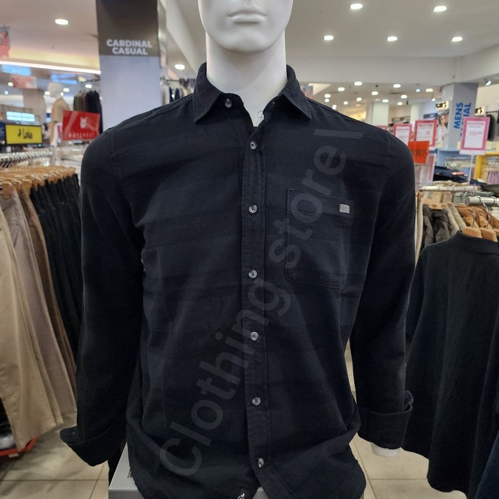 LOIS ORIGINAL kemeja pria lengan panjang hitam KLL602