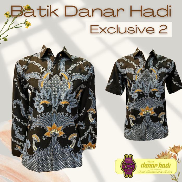 Kemeja Batik Danar Hadi Katun Eksklusif 2 - AA hitam, M panjang
