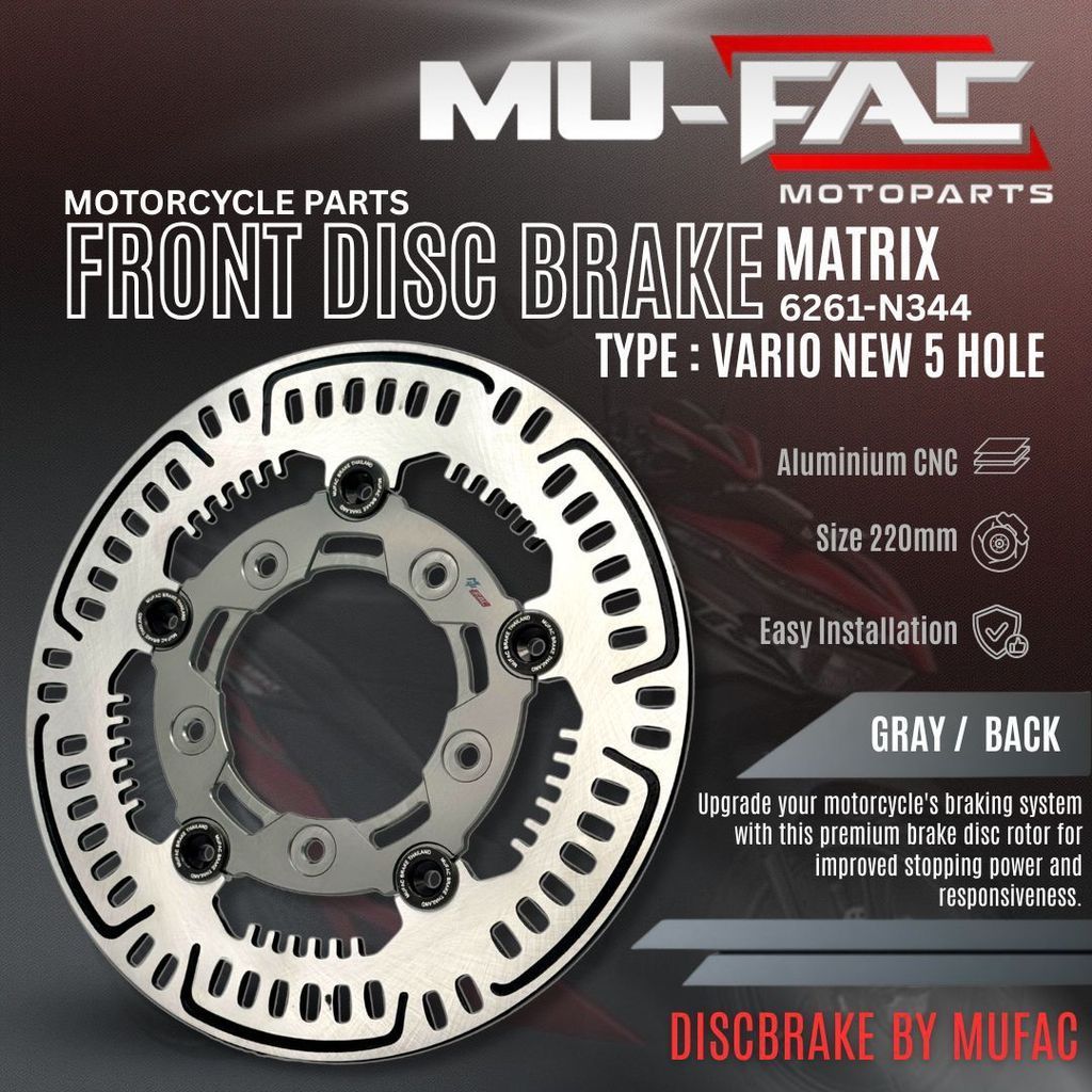 Disc Brake Matrix MUFAC Cakram Depan Vario 150 N344 Lubang 5 Ukuran 220mm