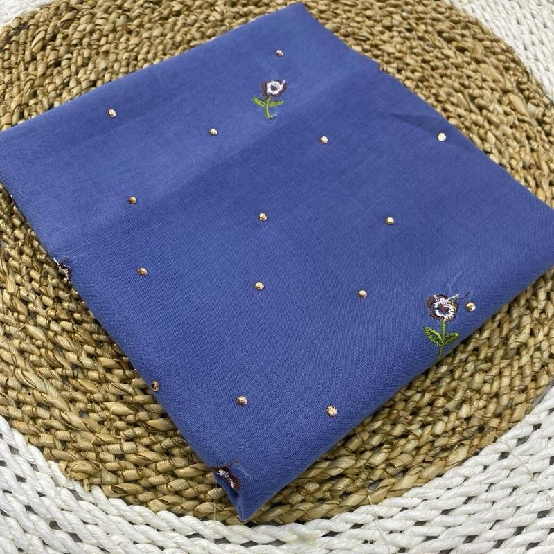 Jilbab Segi Empat Paris Bordir Bunga Swarovsky Mutiara Mewah Voal Hitam Wanita Pesta Square Elegan B