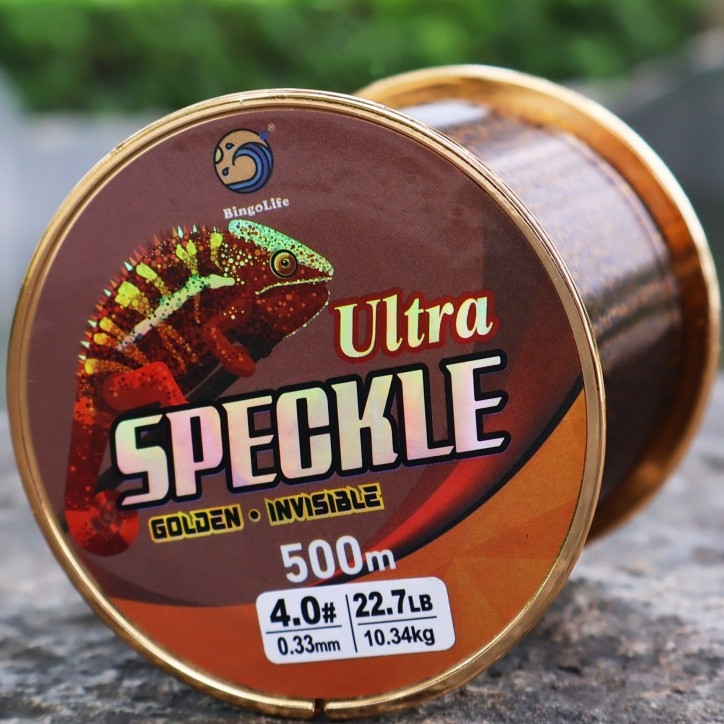 Bingolife Senar Pancing Golden Speckle Nilon 500m Invisible Ultra Kuat Anti Keriting